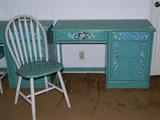 Handpainted girl's desk with chair