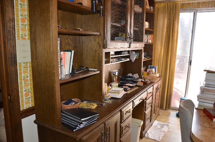 Kitchen desk with bookcases