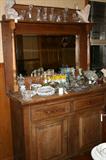 ANTIQUE MIRRORED SIDEBOARD/HUTCH