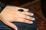 BLACK ONYX AND GOLD RING