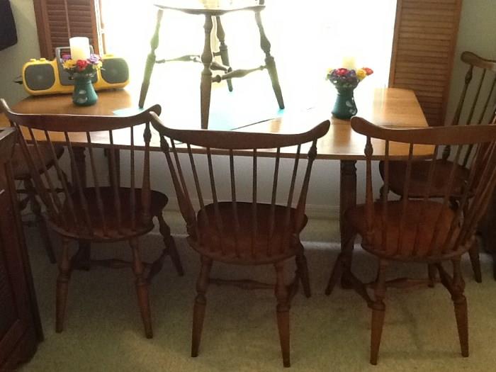 maple drop leaf table w/ 6 chairs