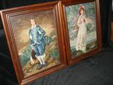 Victoriam Blue Boy and Pinkie in needlepoint, Receipt from Freeman and Freeman to represent authenticity