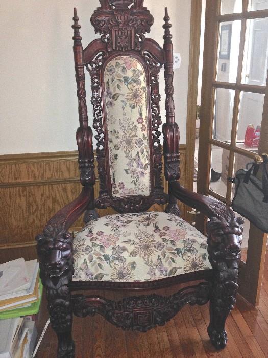 Antique Gothic Throne
