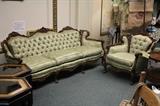 Carved Victorian couch and chair.