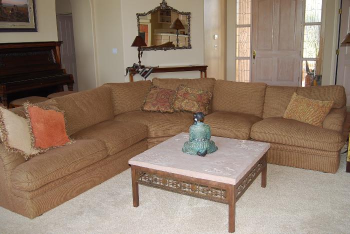 SECTIONAL SOFA ONLY - PIANO, STONE TOP TABLE, AND DECOR NOT FOR SALE