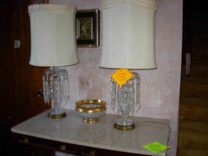 luster lamps..WAS $250..NOW $125 FOR PAIR