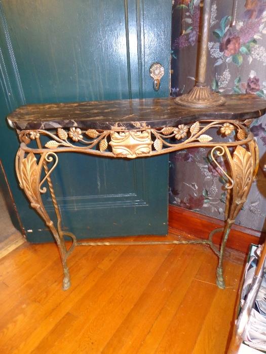 Marble top foyer table
