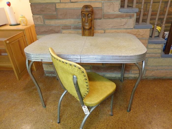 Cool retro chrome and formica table with funky chrome chair
