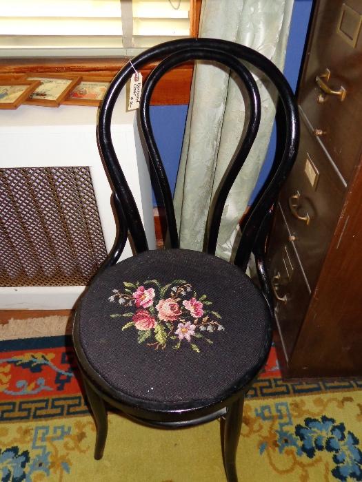 Bentwood & needlepoint chair
