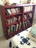 Antique book case with drawers and old books 