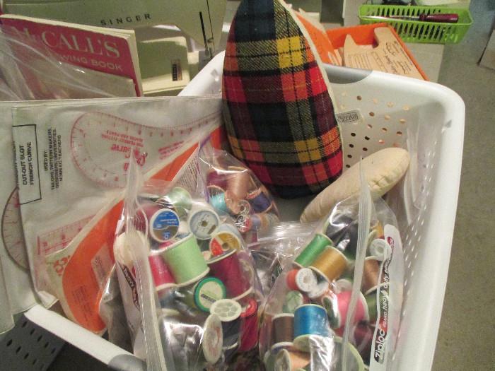 Bags of thread and other sewing accessories