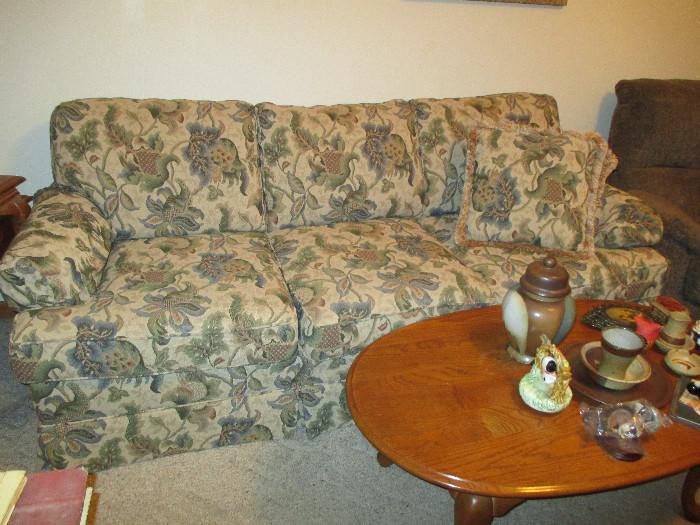 Sofa (one of several) and coffee table