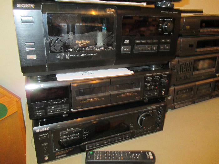 Sony Receiver, Cassette Player, CD Player - 3 piece set