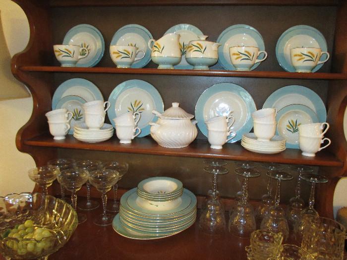 Vintage dishes and crystal stemware