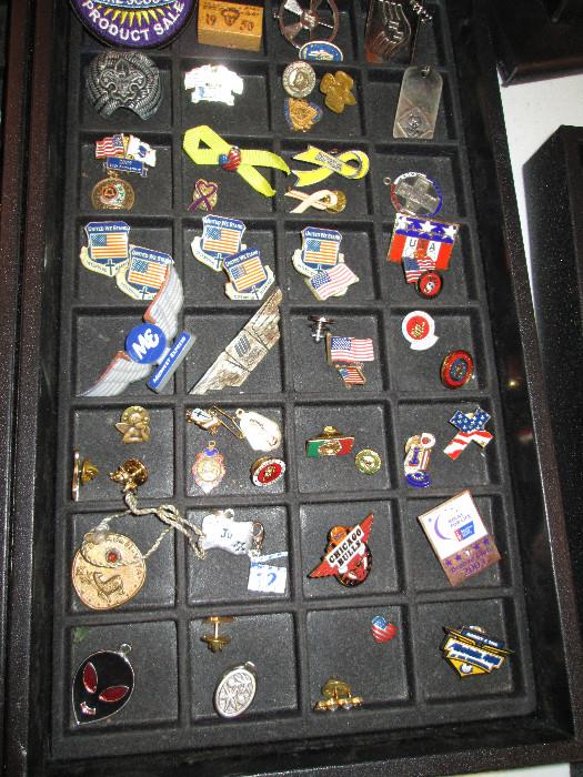 Assorted pins and pendants