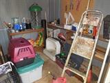 Dog Crates, Tools, Etc. in Shed