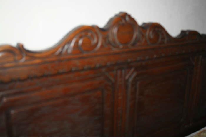 DETAIL ON FULL ANTIQUES BEDROOM SUITE