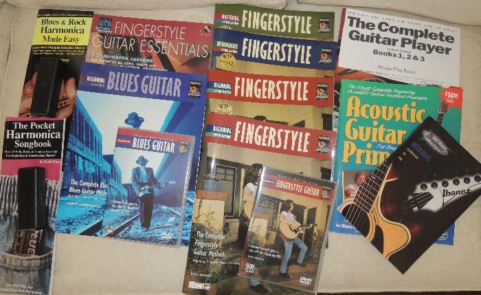How to play guitar and harmonica - books and CD instruction