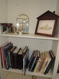 books and home decor.  Many coffee table books