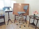 Drafting table & chair, Bombay tables and music stand