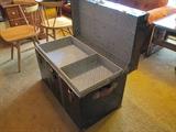 Metal trunk with tray