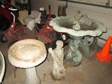 Small Bird Bath, Statue, 3 piece Fountain/Bird Bath