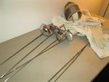 Fencing swords, helmet, old clothing