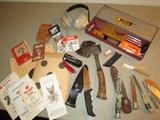 Gun cleaning kit, knives, hatches
