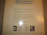Back of 1964 St. Louis Cardinals record - Autographed by Harry Caray and Jack Buck