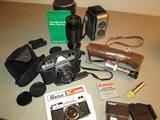 vintage cameras, lens, etc.
