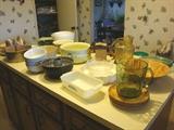 PYREX, CORNINGWARE, BAKING PANS/DISHES, VINTAGE PITCHERS AND MORE !