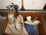 PAINT GUN AND HOPPER WITH ACCESSORIES