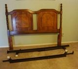 SOLID WOOD HEADBOARD WITH METAL BED FRAME