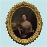 Lot 225: Mid-1800s portrait of Cornelia Gibson of Charleston, SC
