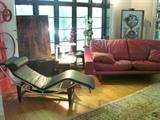 Adile Salotti Leather sofa, Chrome & Leather lounge chair