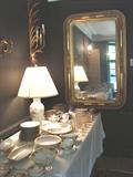 C.1880 Gold leaf Mirror & Noritake gold leaf china C.1920