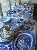 Many pc's of Antique Blue & White Transferware