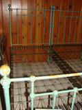 Rare Antique Iron pr of Beds
