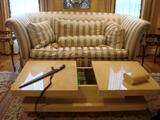 Fabulous Made in Italy Designer Coffee Table & Silk Sofa