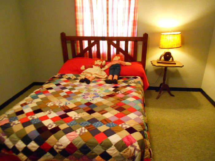FULL SIZE BED, HAND STICTHED QUILTS