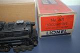 No. 671, boxed, Locomotive with smoke chamber/Lionel smoke pellets in glass jar