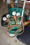 Welder with two tanks, Oxygen and Acetylene