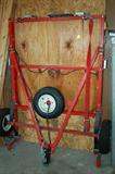 Open sides folding Utility Trailer, 4 feet by 8 feet open, 4 feet by 4 feet folded, Vehicle Class "A", G.V.W.R. 1000 lbs, G.A.W.R. 1080 lbs, Ball Hitch 1-7/8 In.
