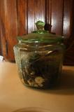 Depression Glass Biscuit Jar