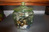 Vintage Depression Glass Biscuit Jar