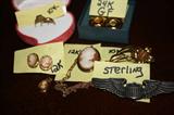 From top Left 2 10K ring , 2 24GF Brooch,12K CAMEO Earring (scew on), Brooch 12 K CAMEO with 12K Gold Chain,(Top) 10K Pin , Old Sterling PIN