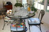 WROUGHT IRON GLASS TOP TABLE SET