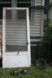 VINTAGE SCREEN DOOR WITH BUILT IN DOOR BELL