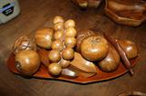 VINTAGE HAND CRAVED MAHOGANY FRUIT