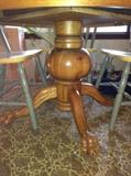                      Base of round oak table with 4 chairs